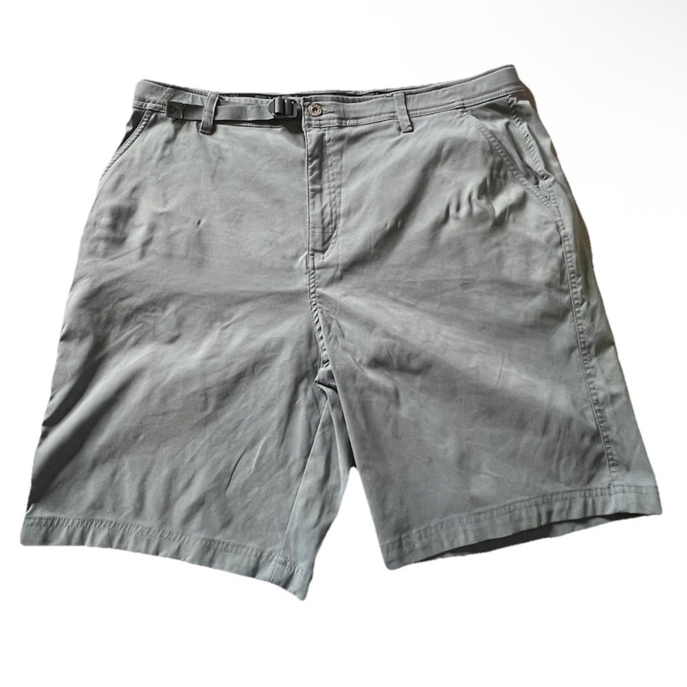 Gerry Shorts Men's 40 Blue Gray Belted Nylon Stretch Zip Chino Hiking Outdoor